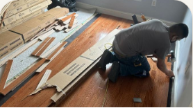 Hardwood install and floor repair preparation