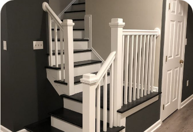 Finished stair tread and riser detail
