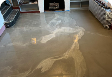 Self-leveling subfloor preparation